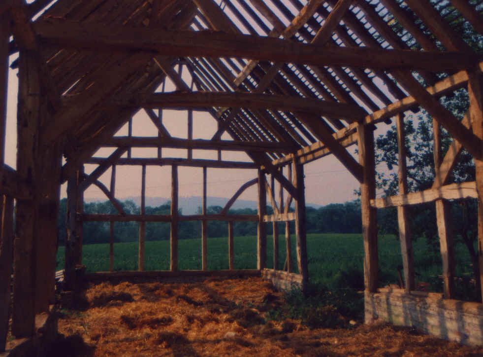 A Barn Frame prior to dismantling